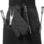 Bear BBQ apron with utensils and glove