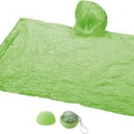 Xina rain poncho in storage football with keychain