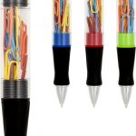 King ballpoint pen with LED and paperclips