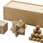 Brainiac 3-piece wooden brain teaser set
