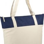 Jones 320 g/m² zippered cotton and jute tote bag