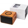 Wooden speaker with wireless charging pad