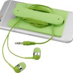 Wired earbuds and silicone phone wallet