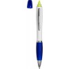 Curvy ballpoint pen with highlighter